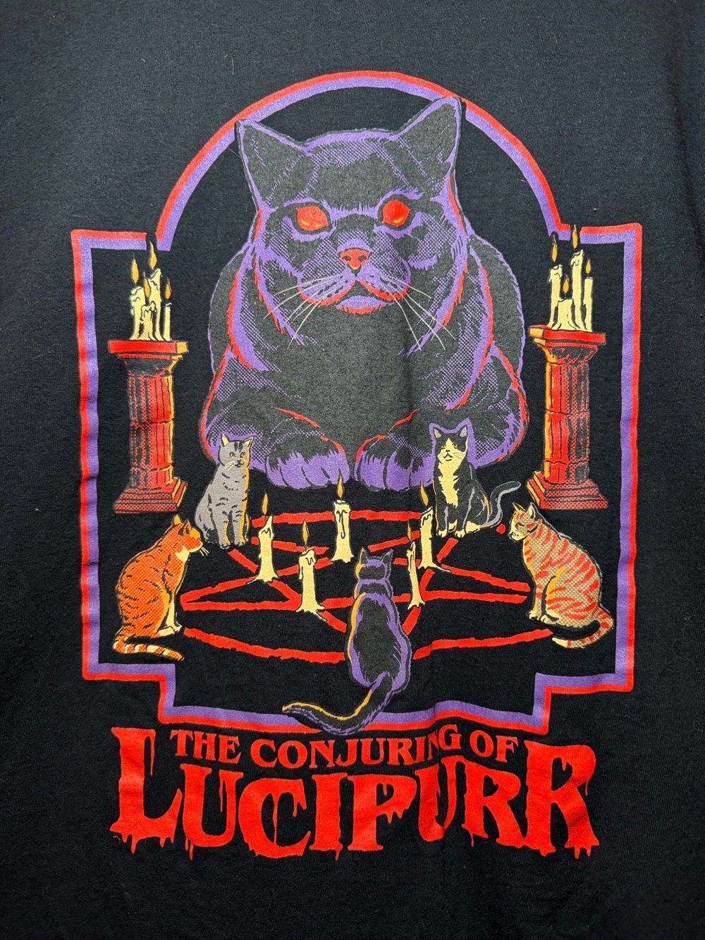 STEVEN RHODES The Conjuring of Lucipurr Black Tee in Large